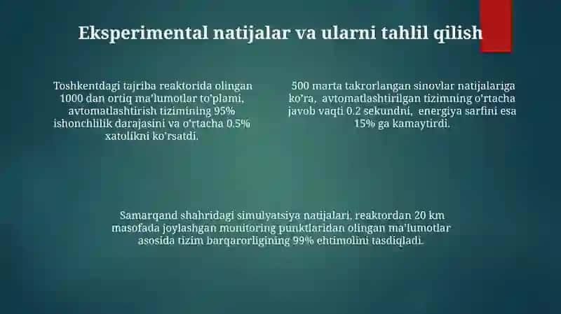 Reaktor blokini avtomatlashtirish va tizim turĝunligini tadqiq etish 4
