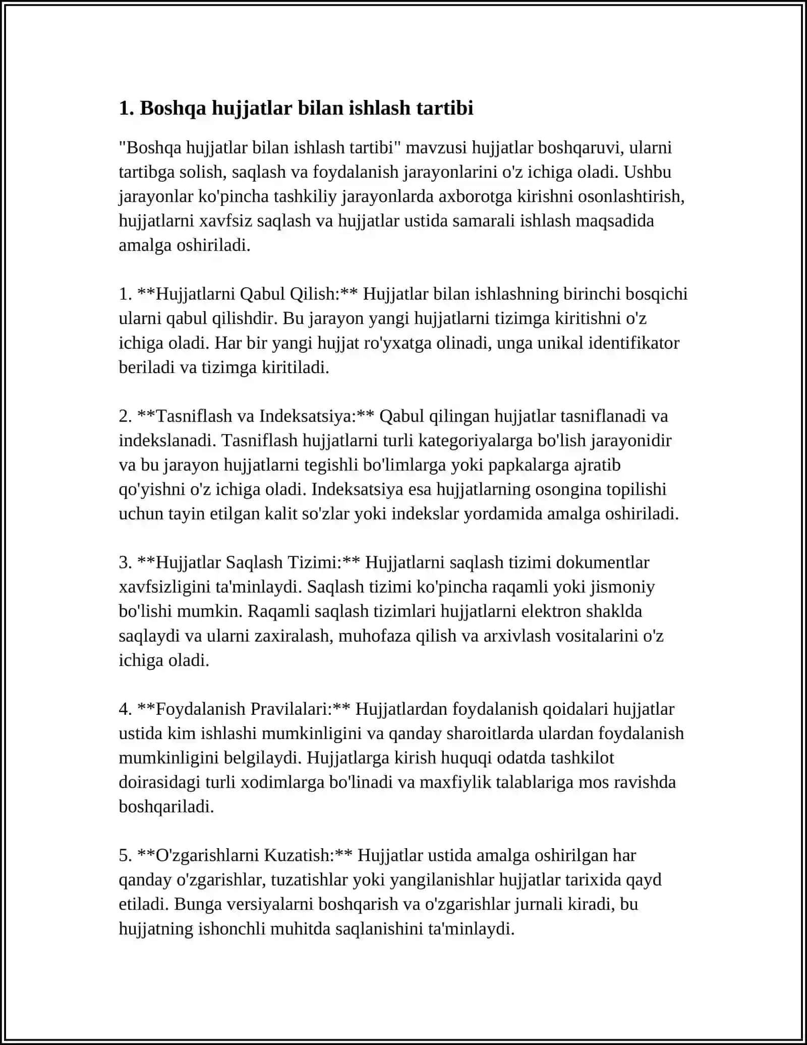 KASBGA OID HUJJAT NAMUNALARI BILAN ISHLASH 4