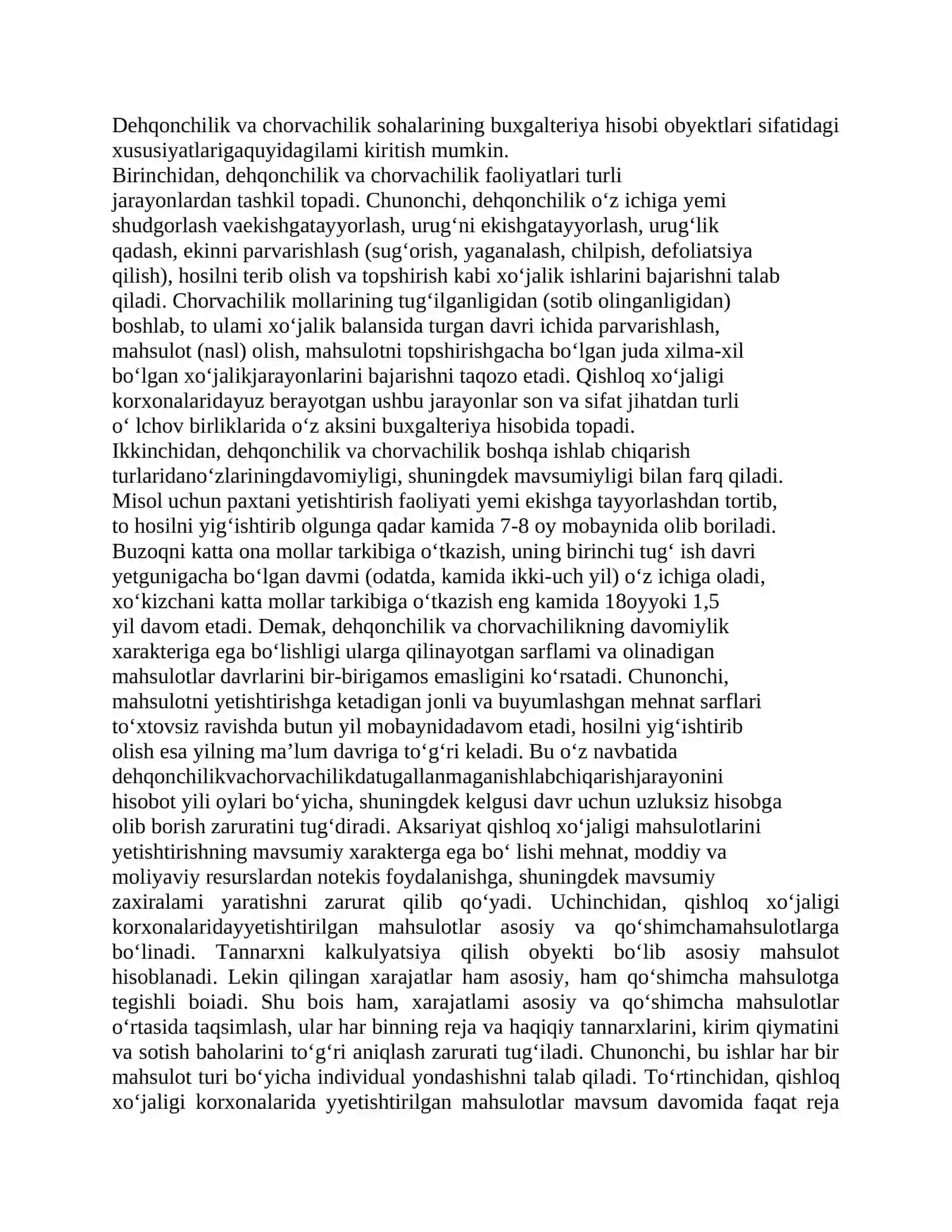 Qishloq xo'jalik korxonalarida buxgalteriya hisobini tashkil qilish asoslari 4