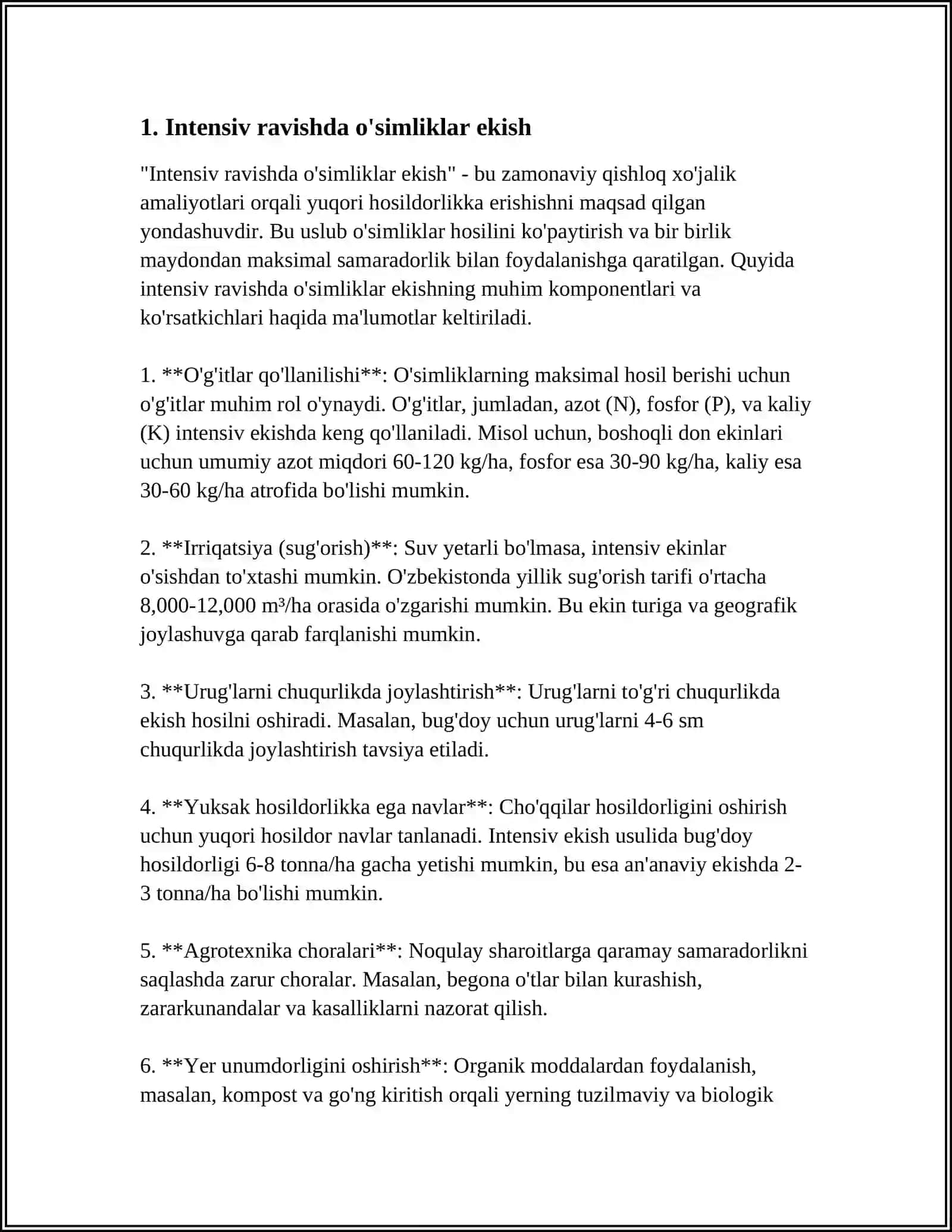 Intensiv ravishda o'simliklar ekish 4