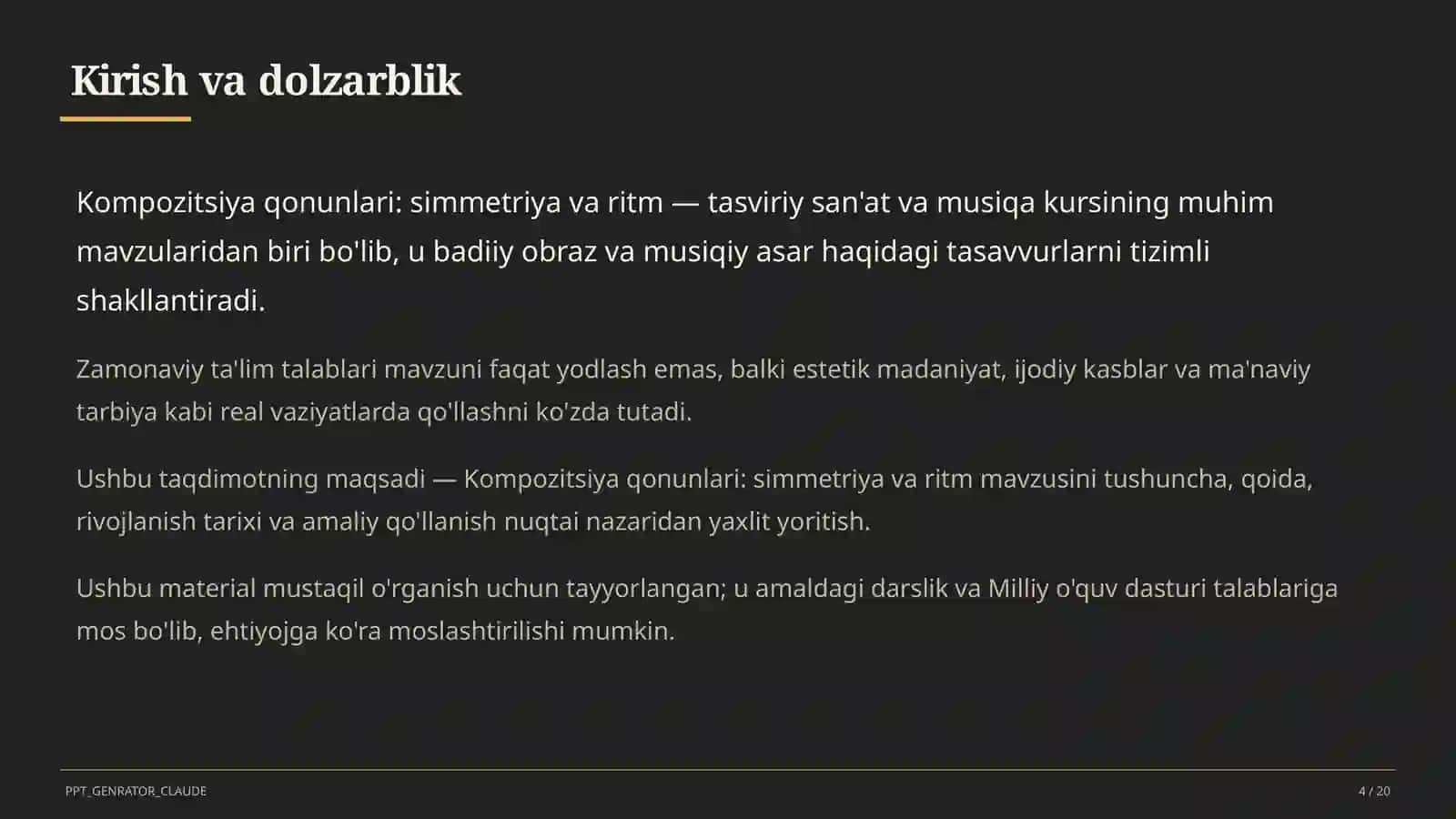 Kompozitsiya qonunlari: simmetriya va ritm (7-sinf) 4