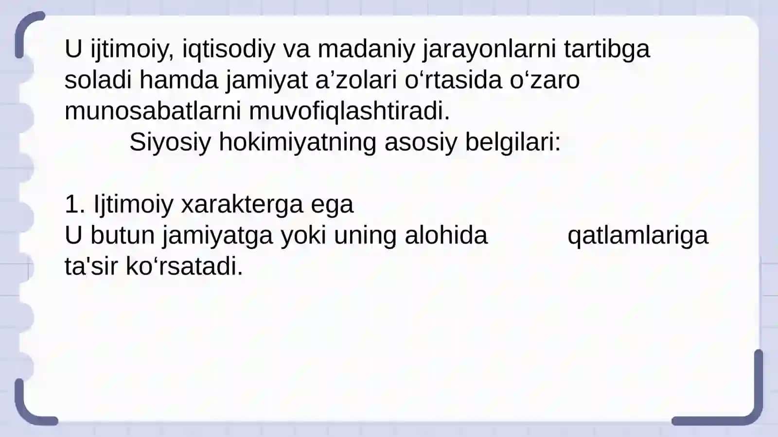 Siyosiy hokimiyatning subyektiga ko‘ra tasnifi individual siyosiy hokimiyat, jamoaviy siyosiy hokimiyat 4