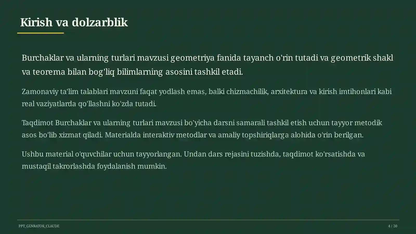 Burchaklar va ularning turlari (7-sinf) 4