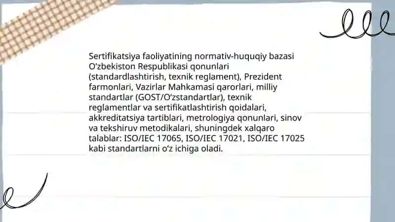 Mahsulot va xizmat sertifikatsiyasi 4