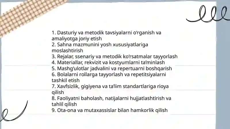 Maktabgacha ta'lim tizimida sahnalashtirish faoliyatini tashkil qilishda tarbiyachining o'rni 4