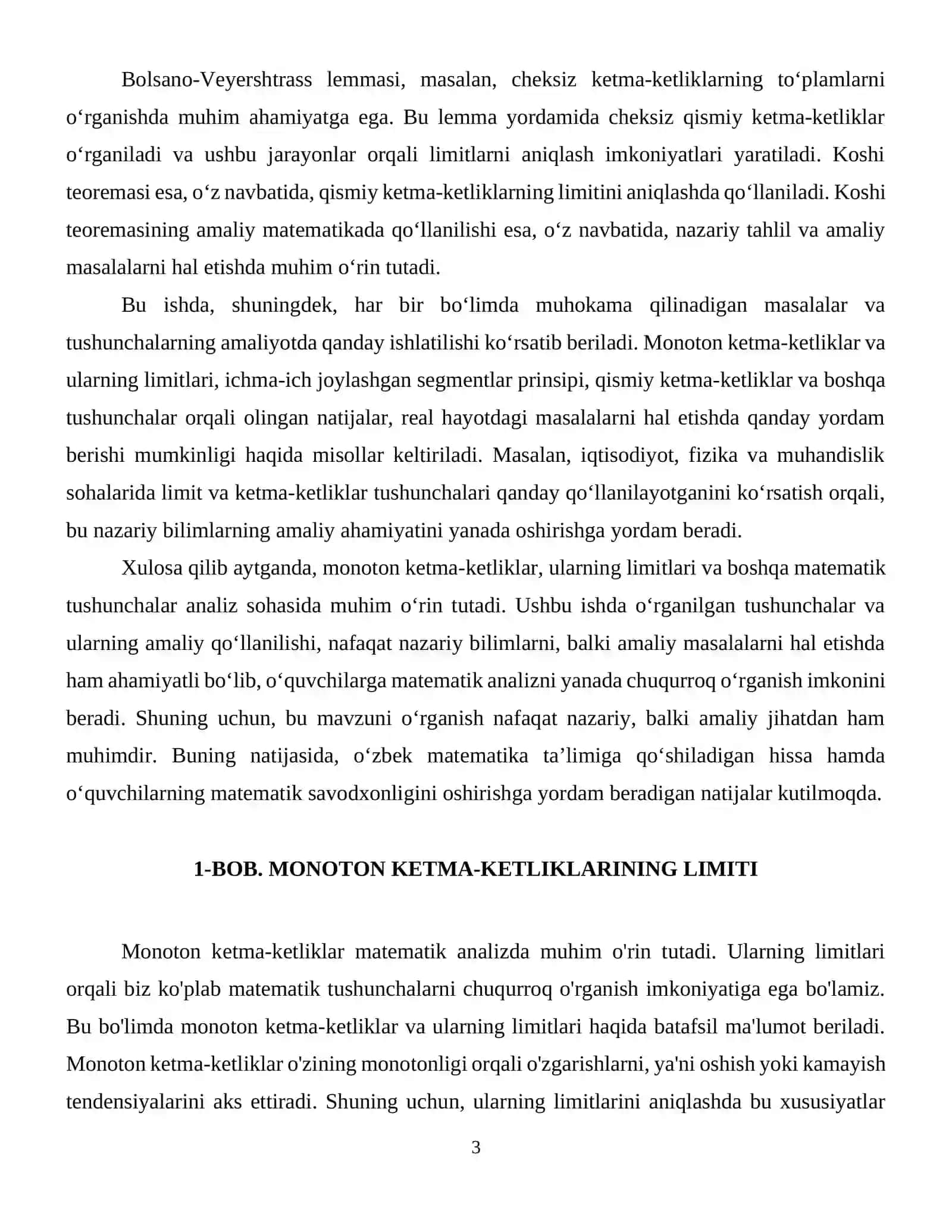 Monoton ketma-ketliklarining limiti. Ichma ich joylashgan segmentlar prinsipi. Qismiy ketma ketliklar. Bolsano-veyershtrass lemmasi. Fundametal ketma-ketliklar. Koshi teoremasi 4