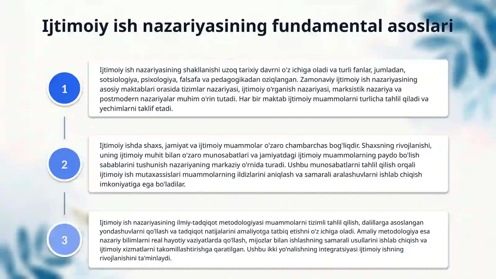 Ijtimoiy ish nazariyasi faniga kirish 4