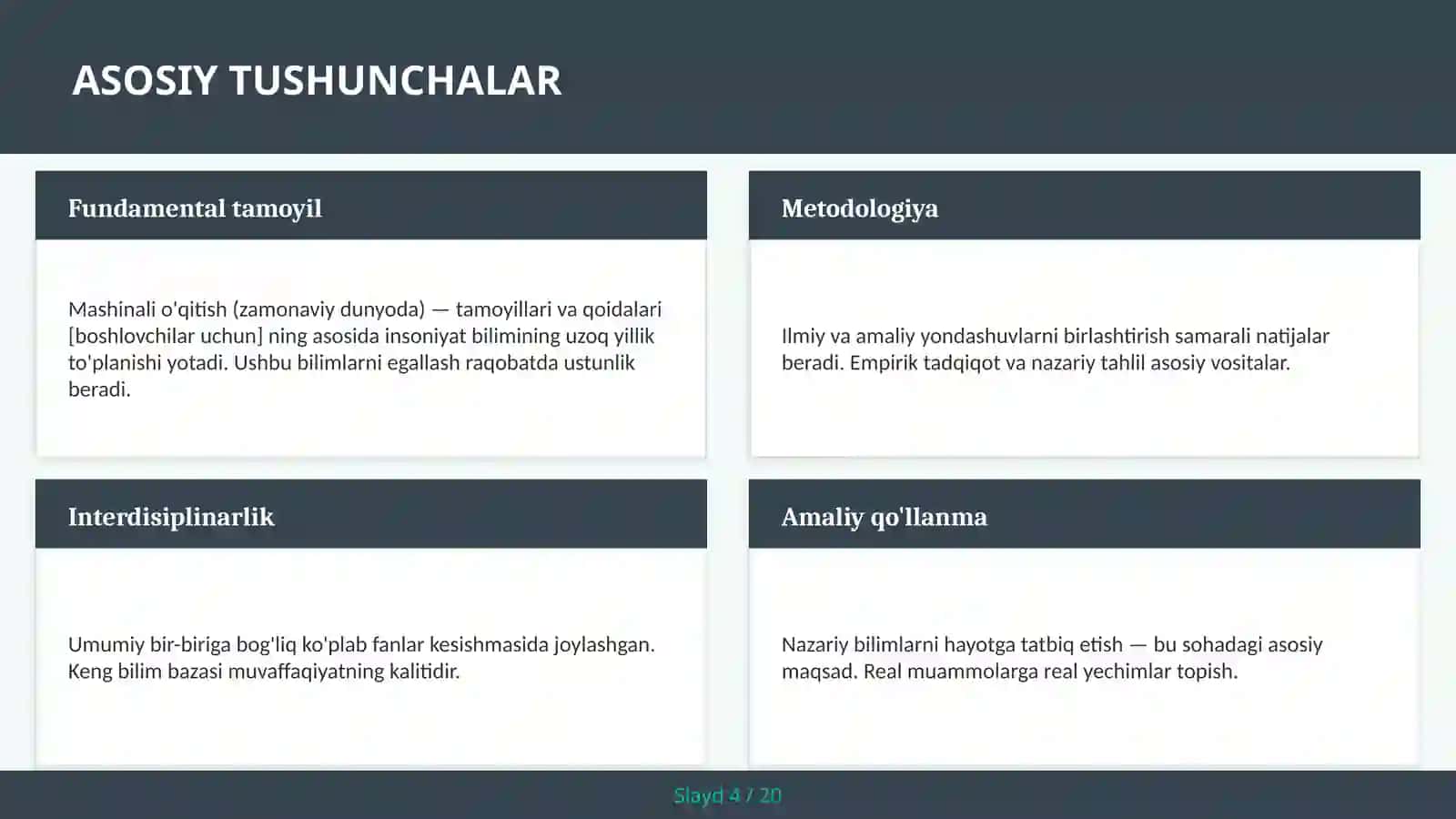 Mashinali o'qitish (zamonaviy dunyoda) — tamoyillari va qoidalari [boshlovchilar uchun] 4