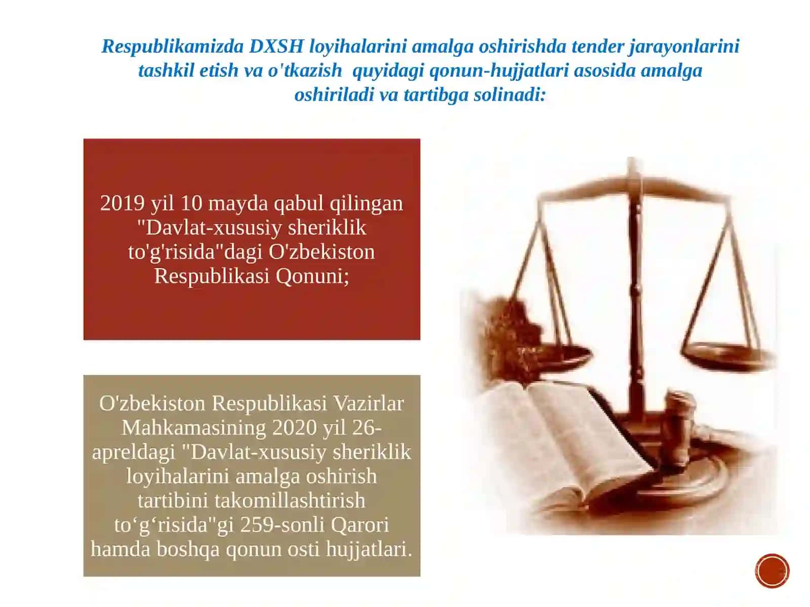 Davlat xususiy sherikligidagi loyihalarida tender jarayonlarini tashkil etish 4