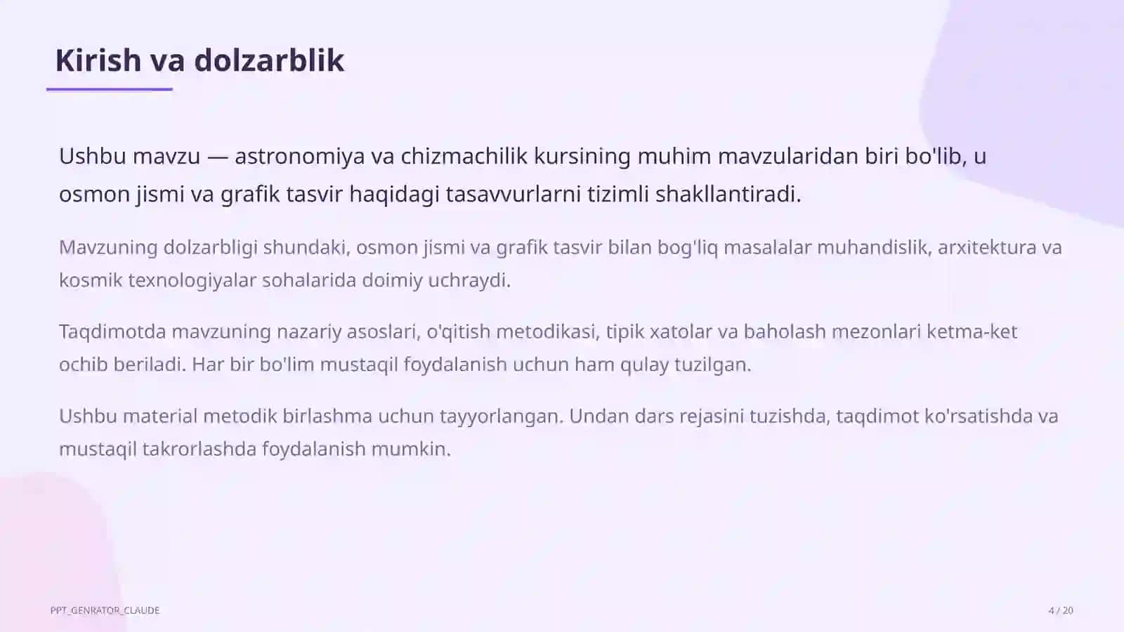 Quyosh sistemasi: sayyoralar va ularning yo'ldoshlari (9-sinf) 4