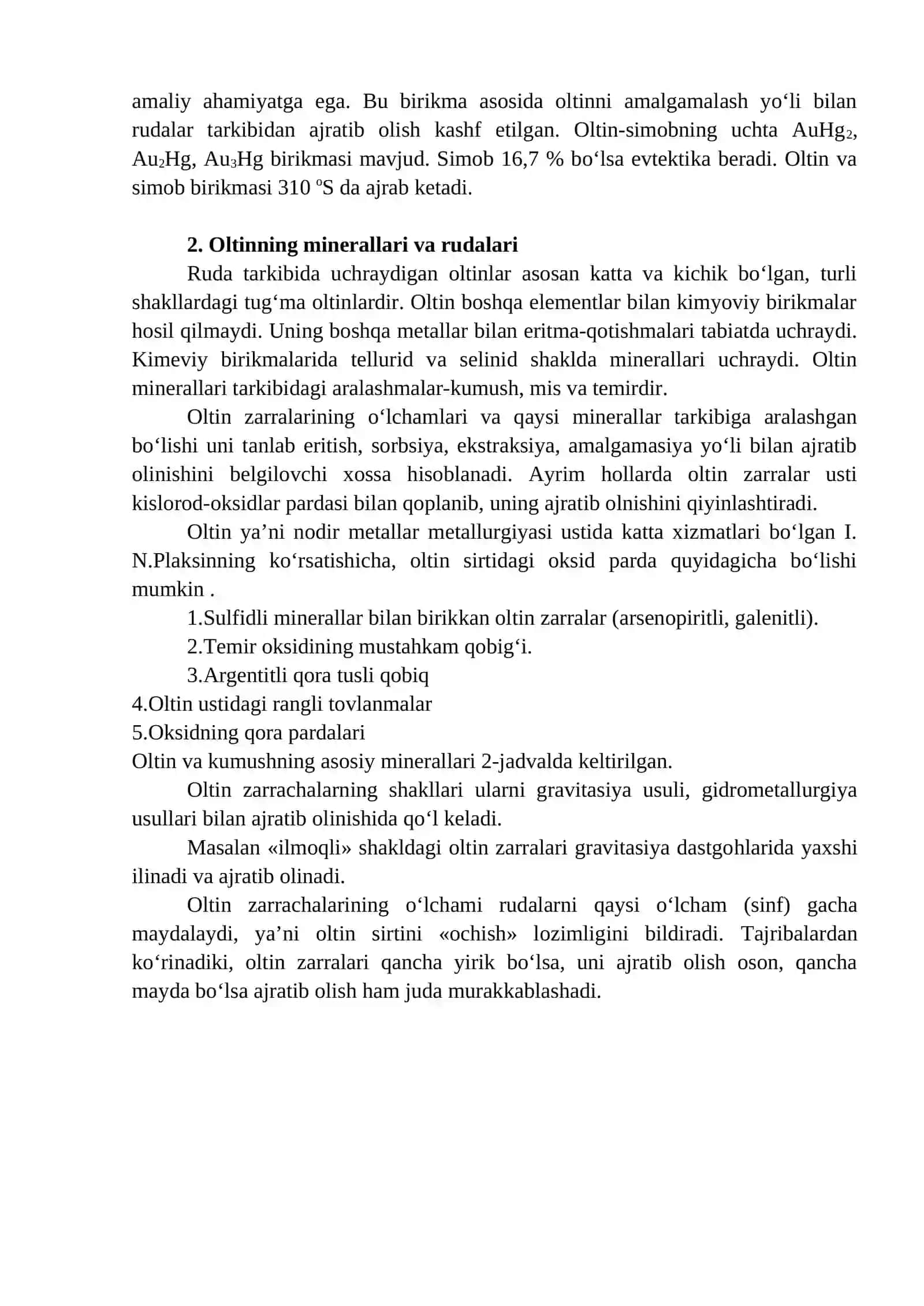 Ma’ruza №12. Oltin rudalari konlarining xarakteristikasi 4