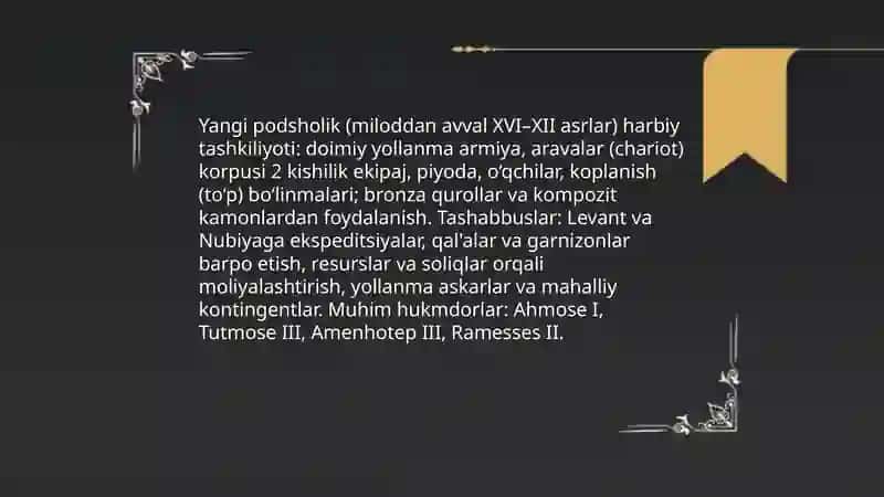 Yangi podsholik davrida Misr 4