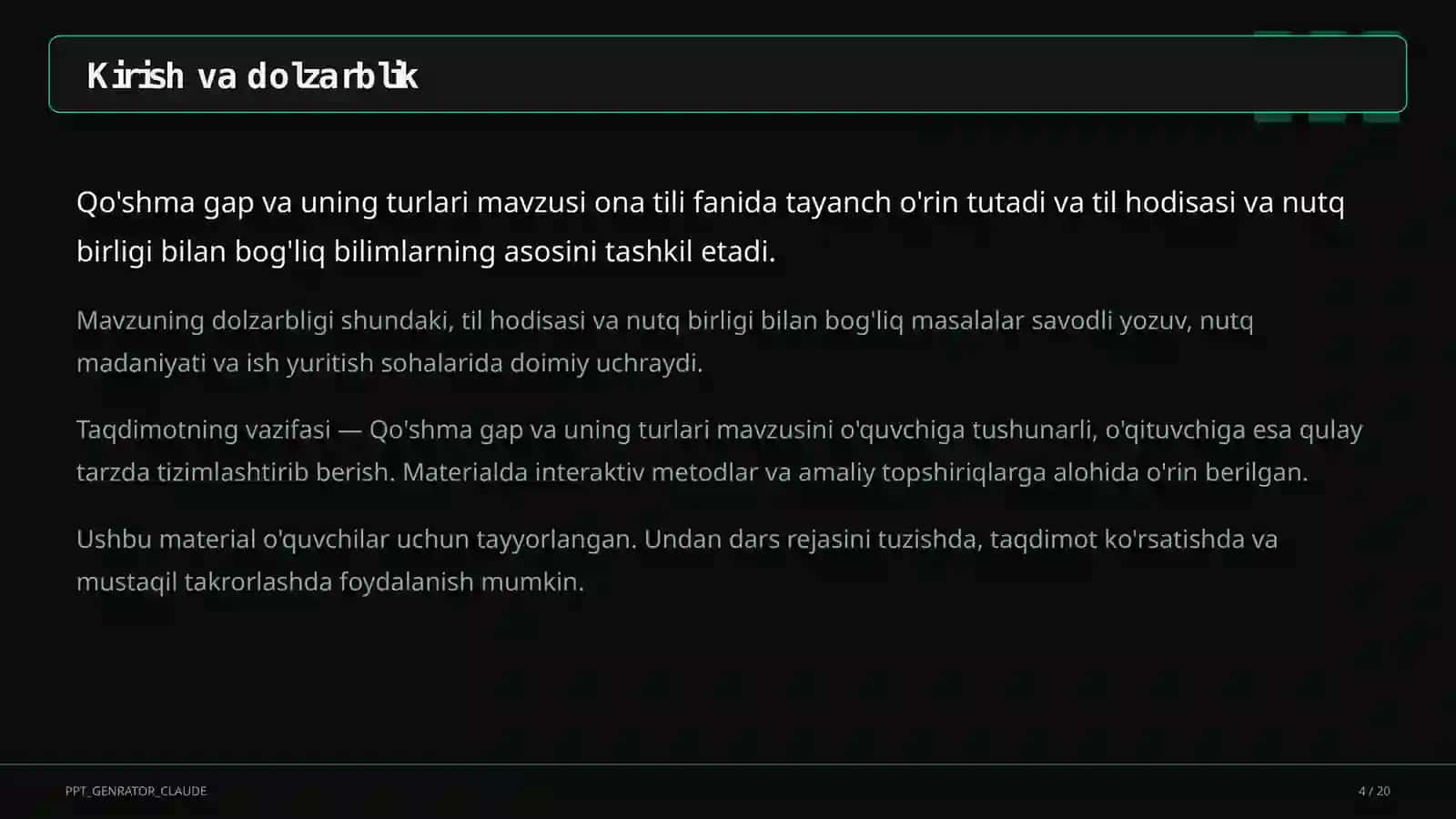 Qo'shma gap va uning turlari (9-sinf) 4