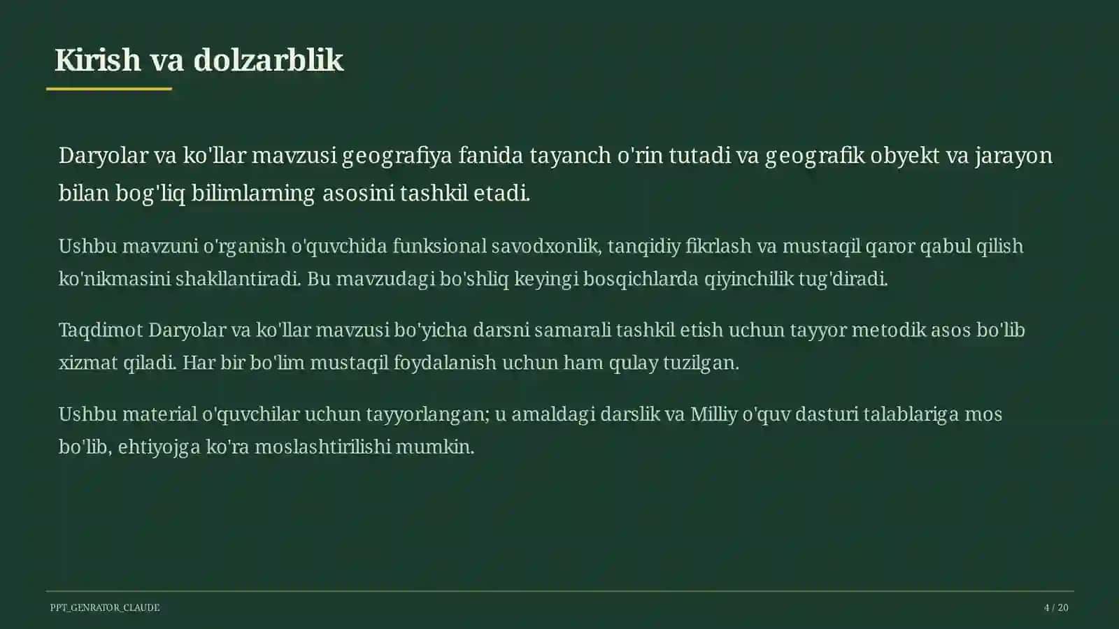 Daryolar va ko'llar (6-sinf) 4