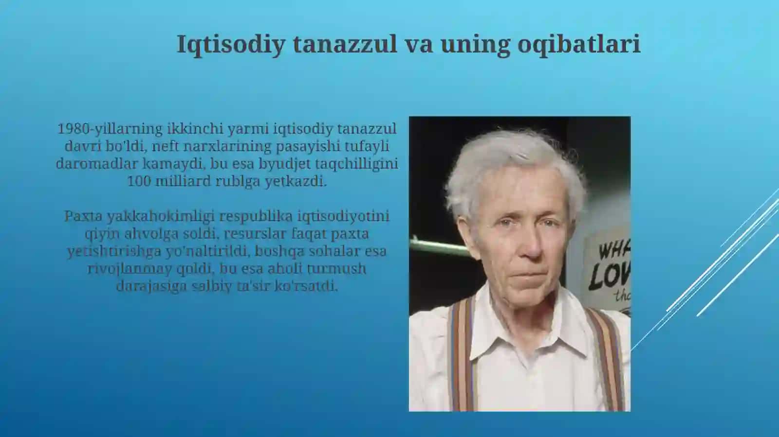 XX asrning 80-yillari ikkinchi yarmida respublikadagi ijtimoiy-siyosiy, iqtisodiy va ma'naviy hayot 4