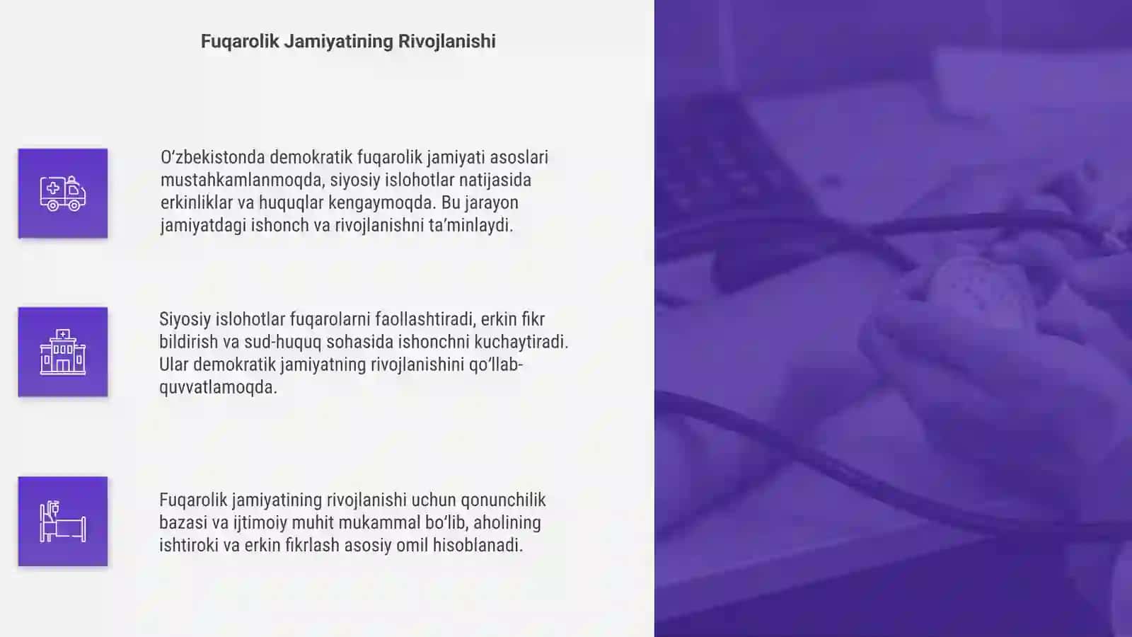 Oʻzbekistonda demokratik fuqarolik jamiyati asoslarining shakllanishi amalga oshirilgan siyosiy islohotlar 4
