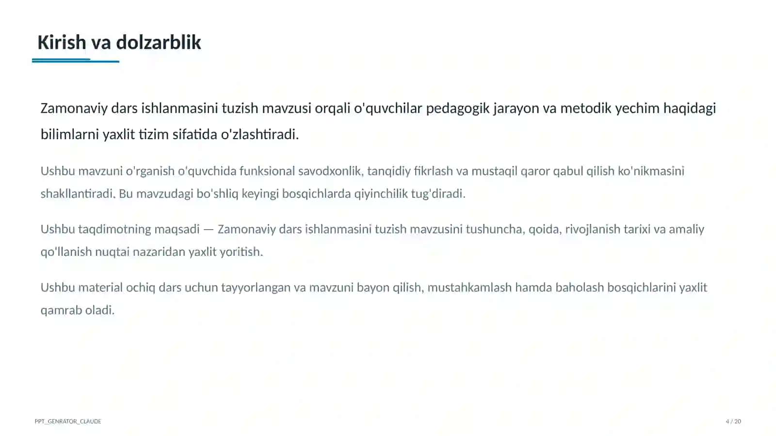 Zamonaviy dars ishlanmasini tuzish 4
