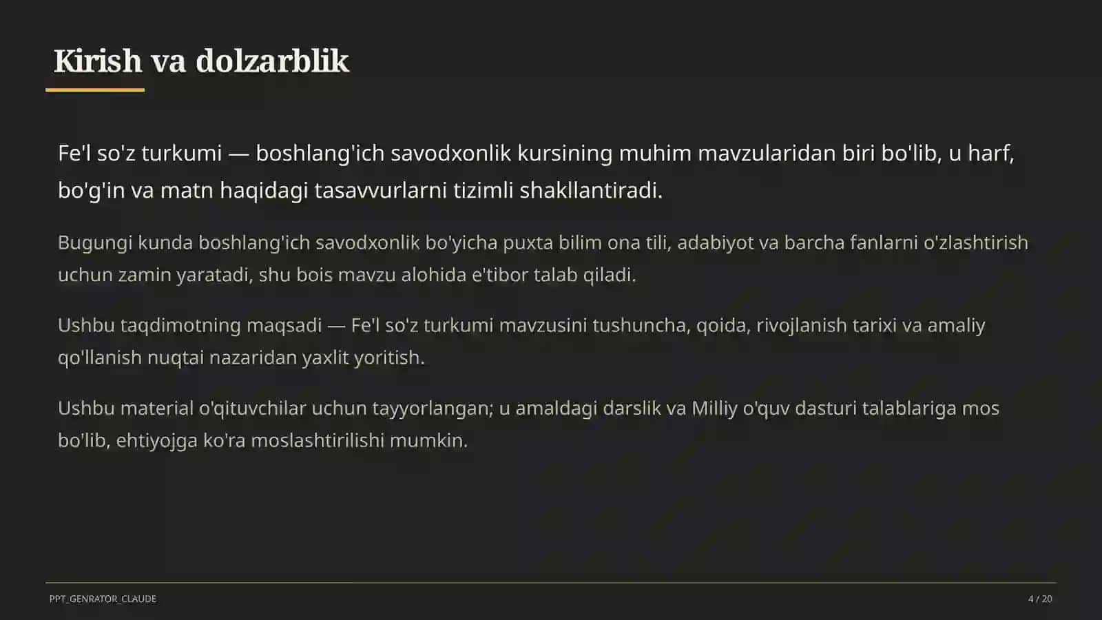 Fe'l so'z turkumi (3-sinf) 4