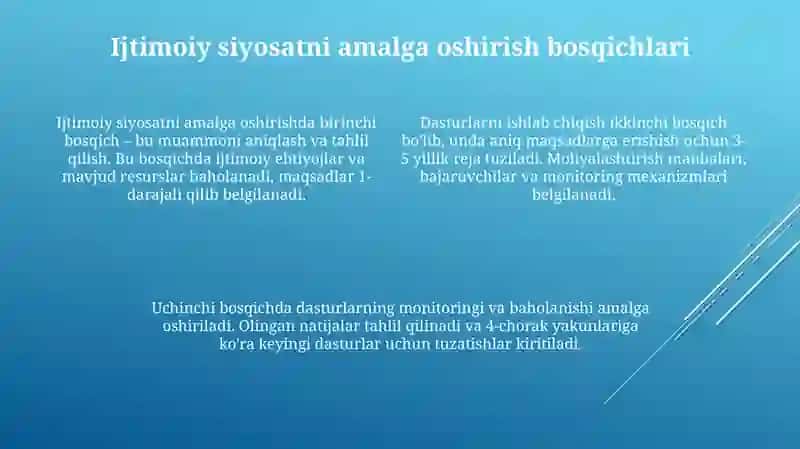 Ishtimoiy siyosat konsepsiyasi asosiy bosqichlari 4