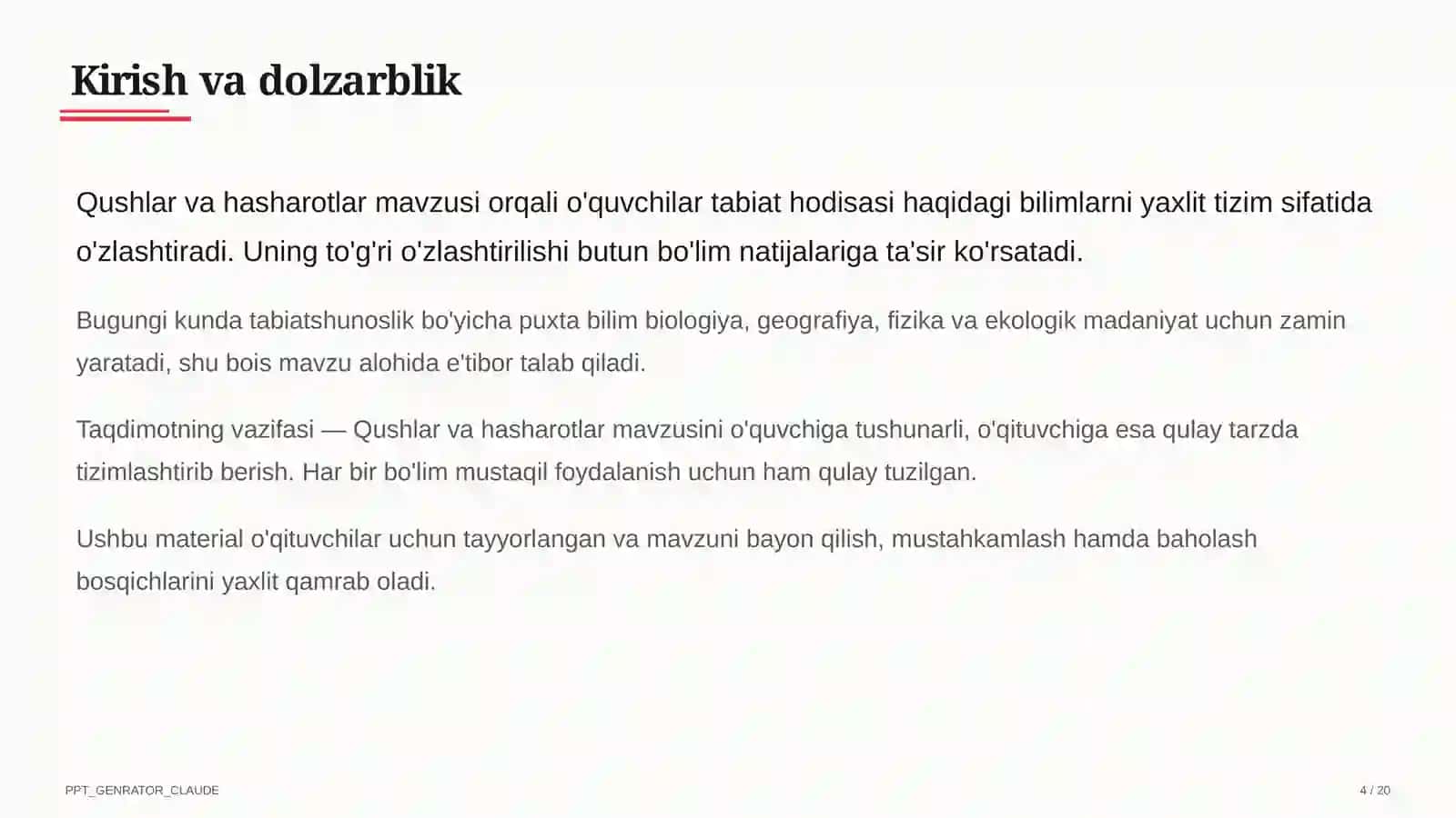 Qushlar va hasharotlar (2-sinf) 4