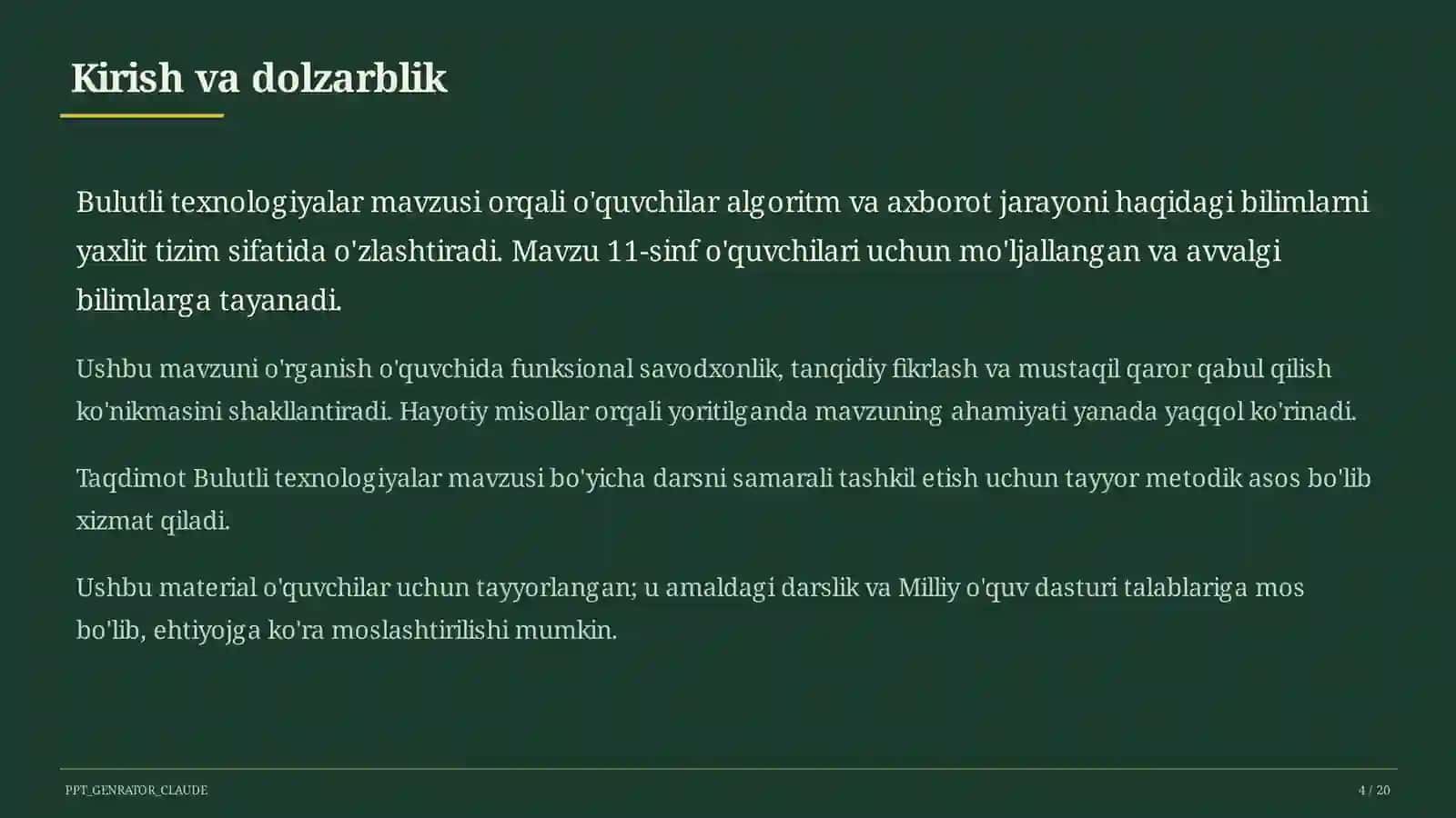 Bulutli texnologiyalar (11-sinf) 4