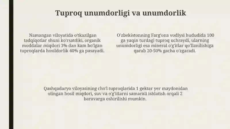 Tuproq gumusi va unumdorligi 4