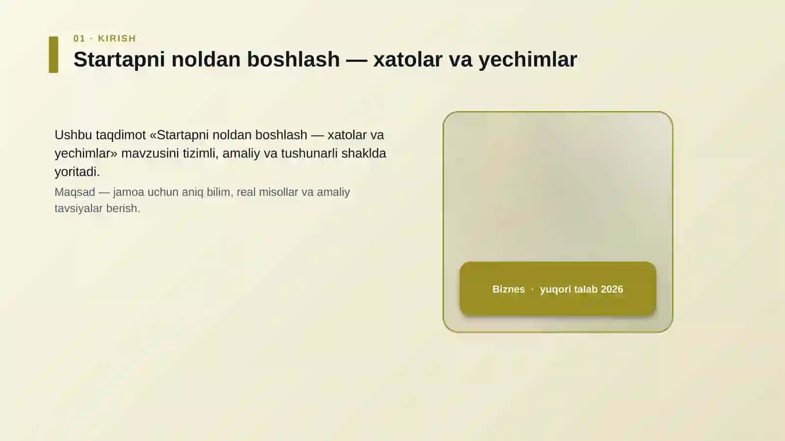 Startapni noldan boshlash — xatolar va yechimlar 4