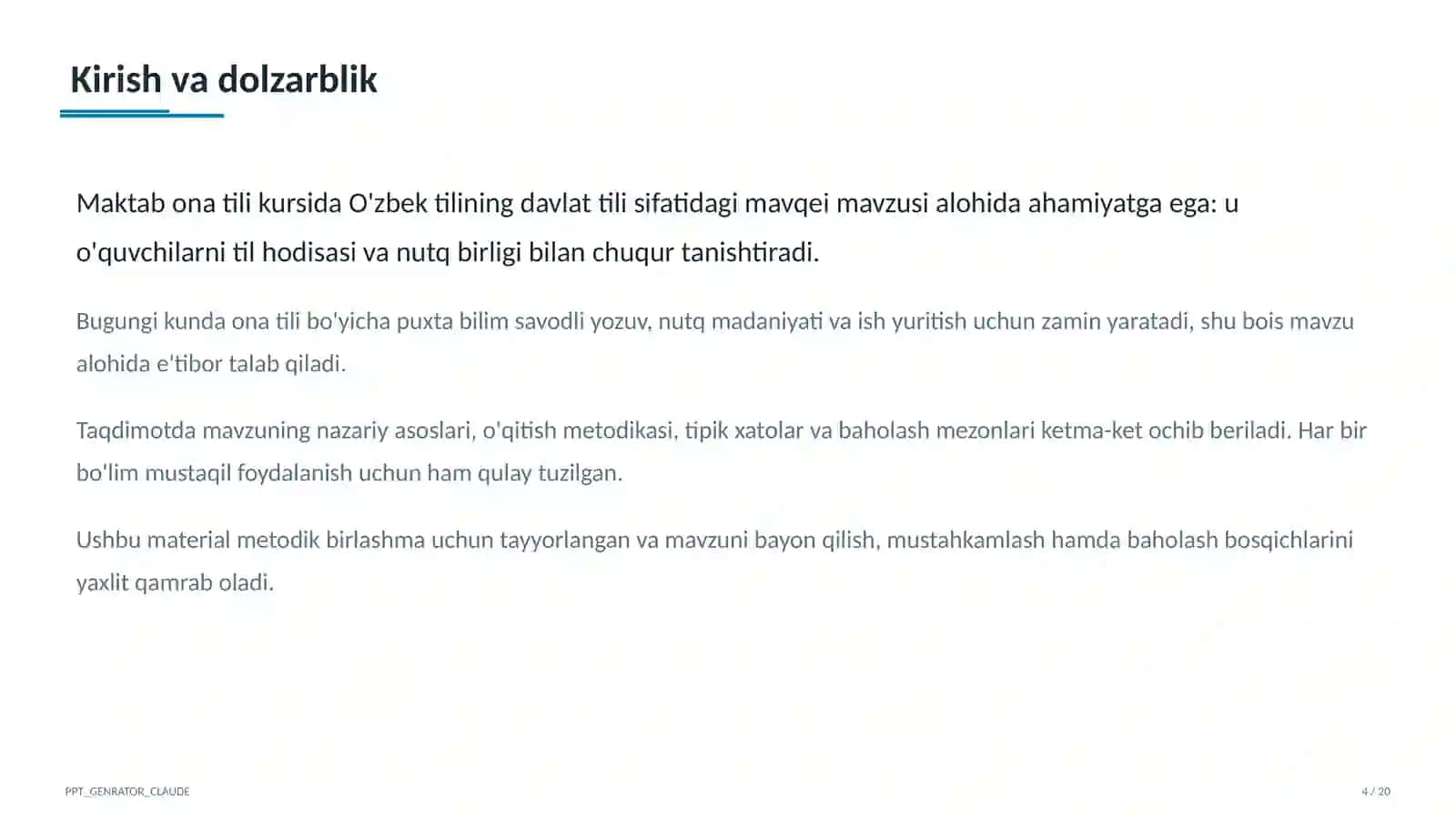 O'zbek tilining davlat tili sifatidagi mavqei (11-sinf) 4