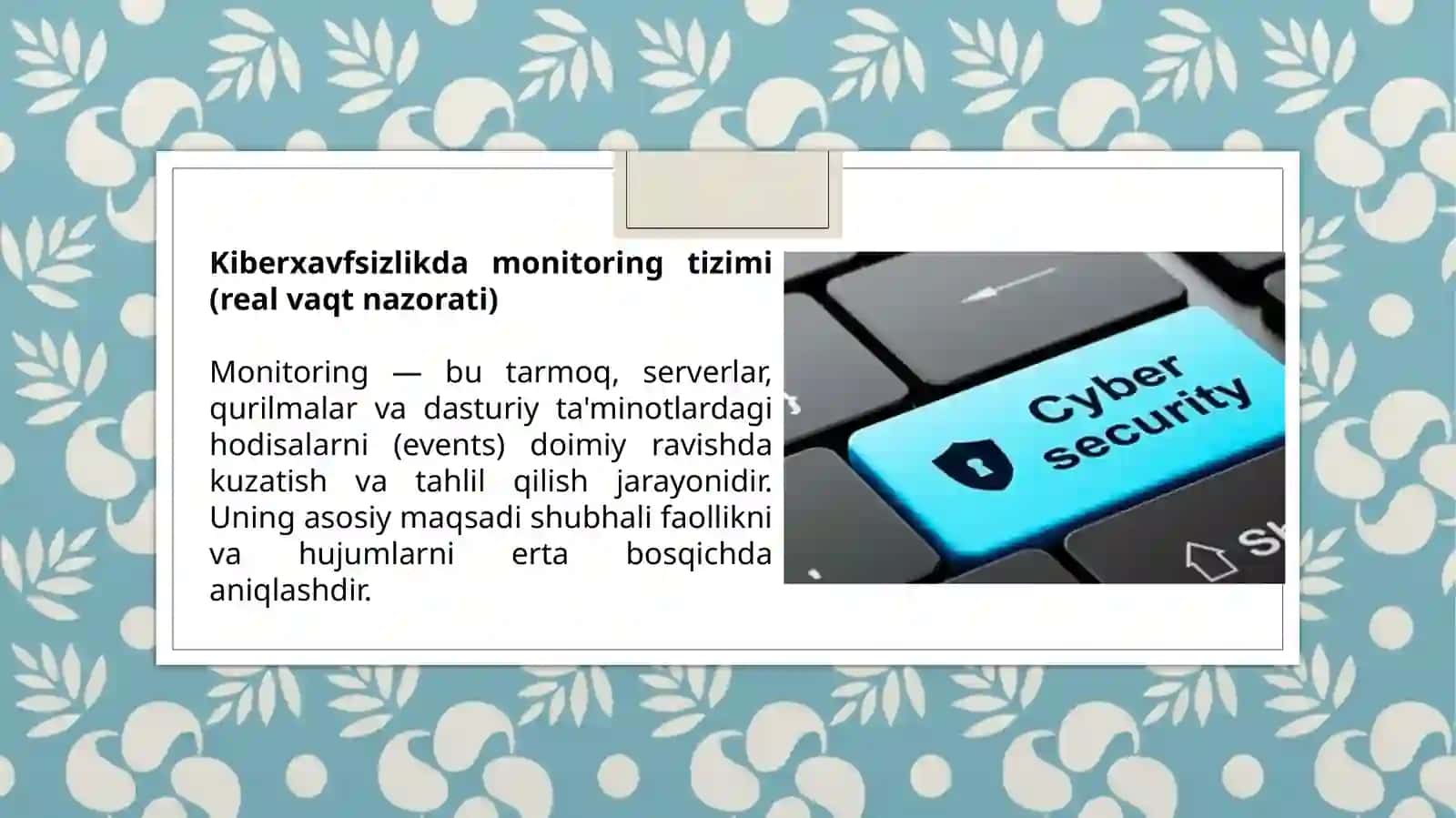 Kiberxavfsizlik siyosatida monitoring va audit tizimlari 4