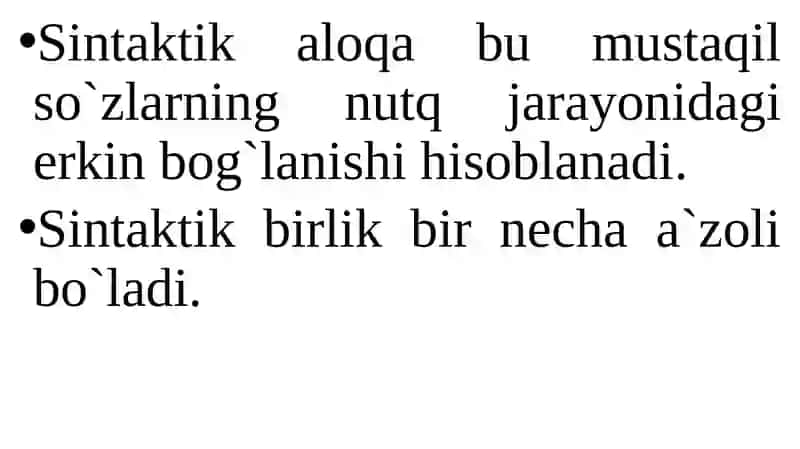 Sintaktik aloqaning turlari ( tobe va teng aloqa) 4