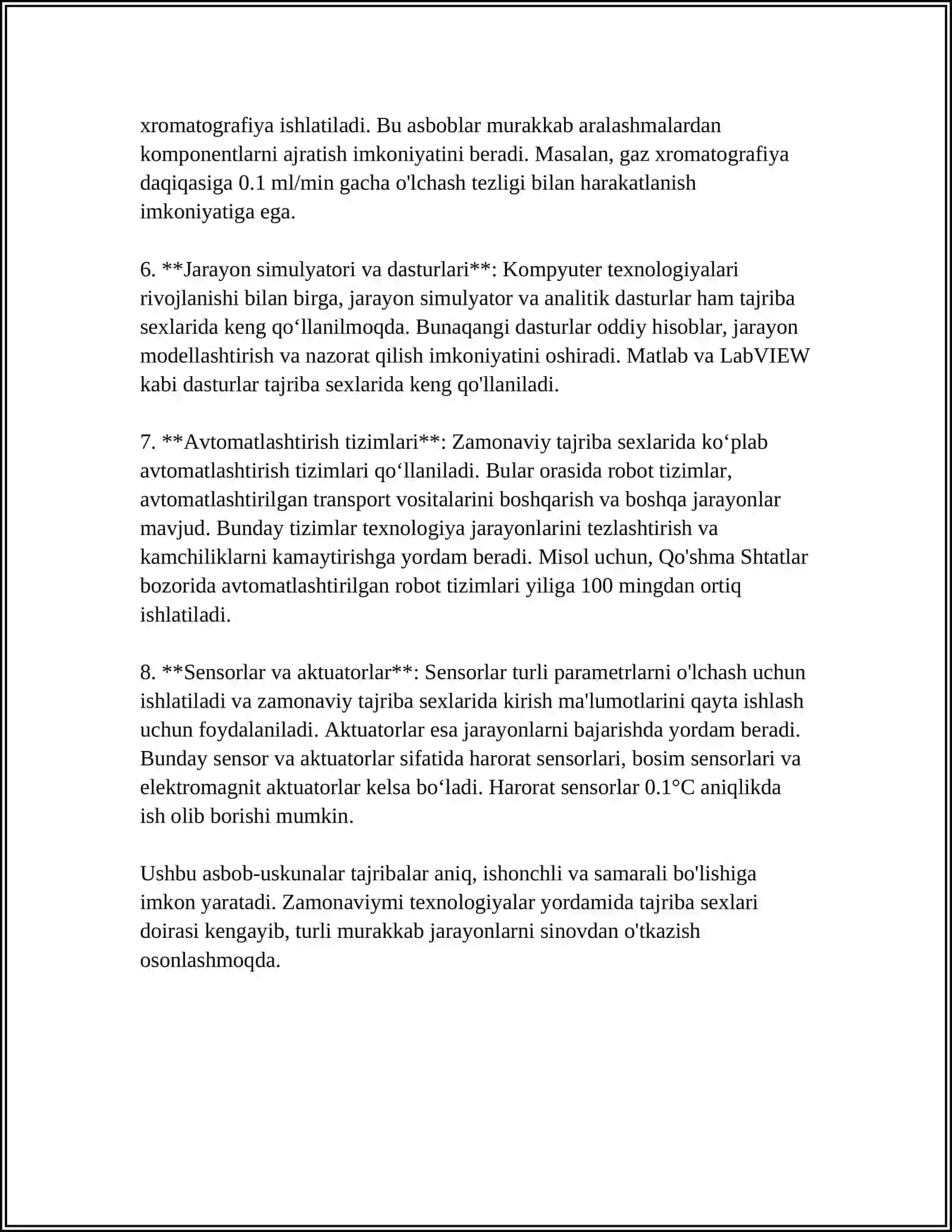 TAJRIBA SEXINING ZAMONAVIY TEXNIKA VA TEXNALOGIYALARI 4