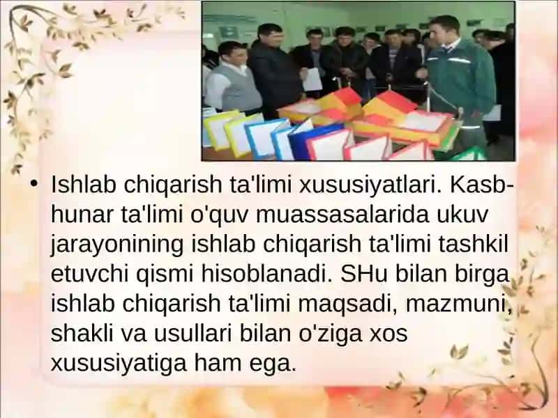 Ishlab chiqarish ta'limi 4