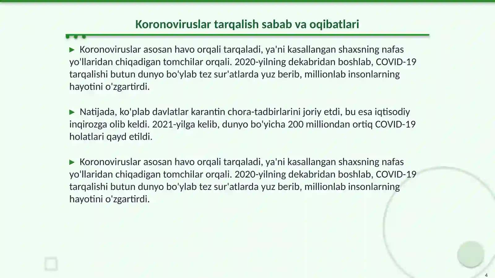 Koronoviruslar va ularning hozirgi kundagi muammolari 4