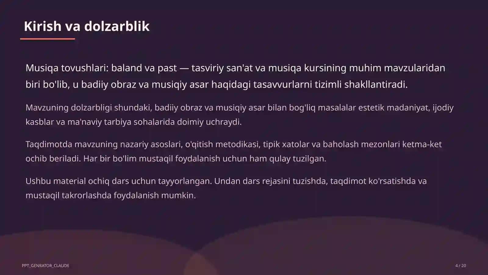 Musiqa tovushlari: baland va past (1-sinf) 4