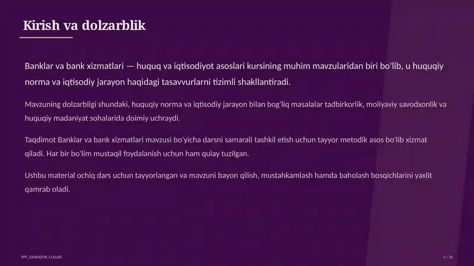 Banklar va bank xizmatlari (10-sinf) 4