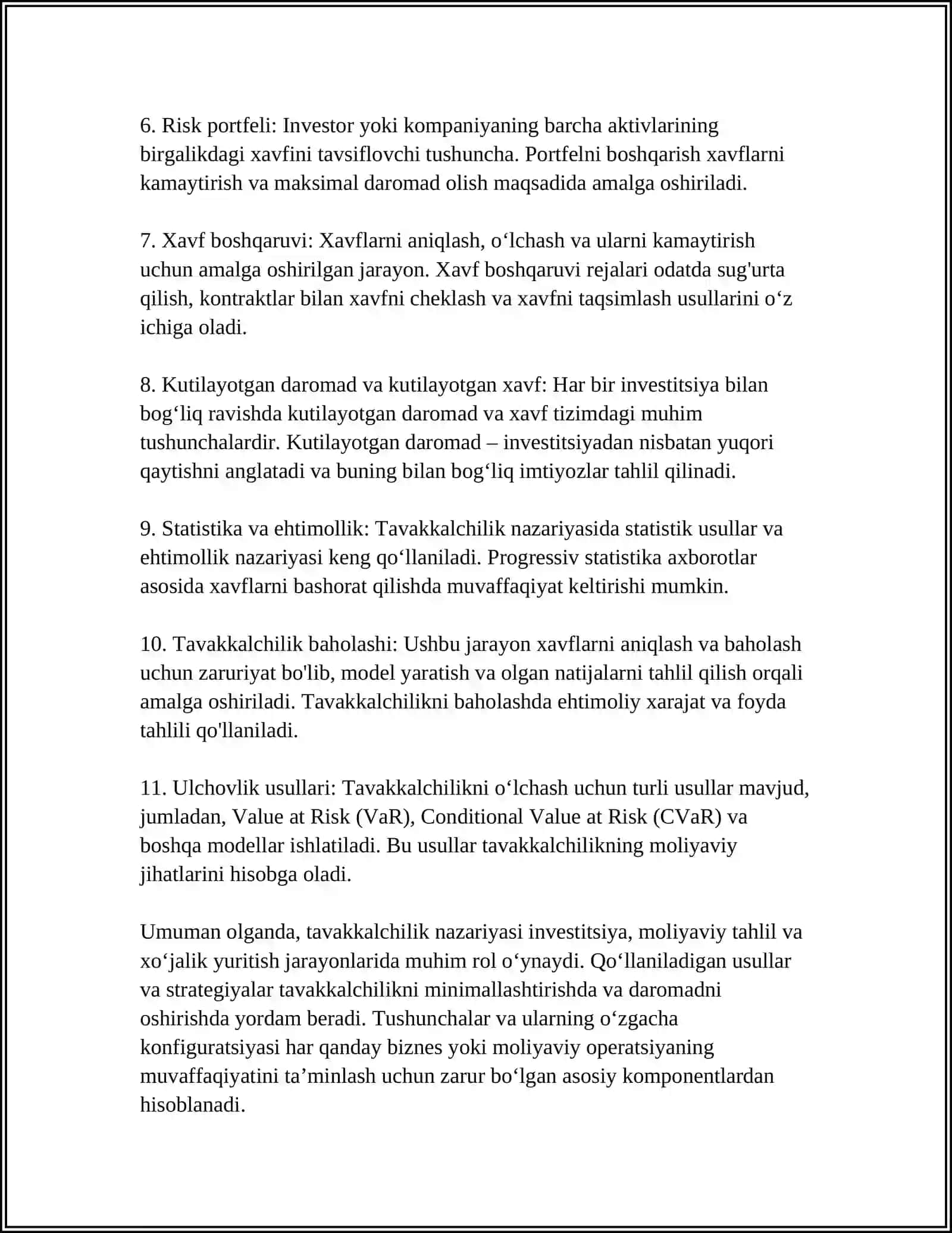 MOALLAVIY TAVAKKALCHILIKNI MODELLASHTIRISHDA FUNKSYANAL QATARLARNING TATBIQLARI 4