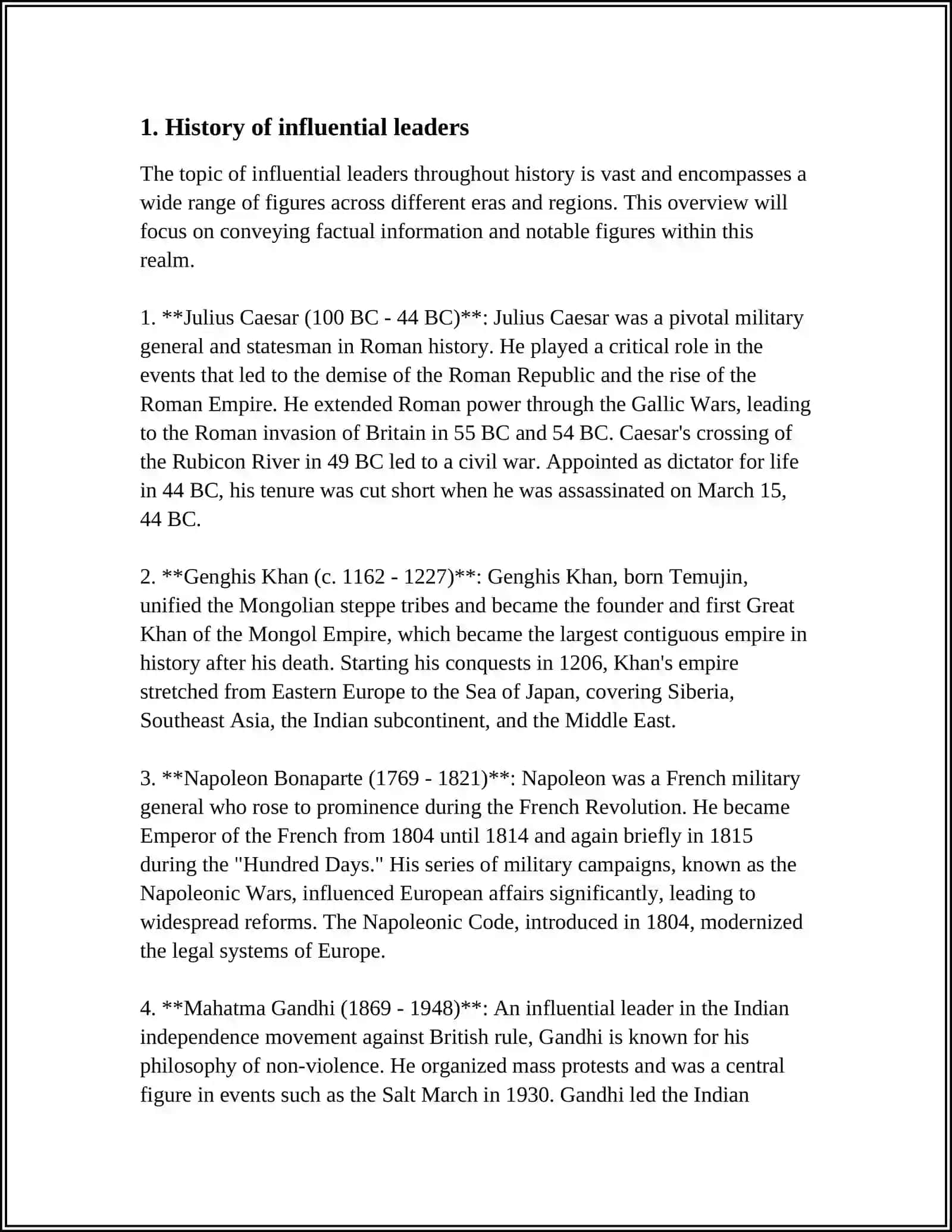 History of Influential Leaders 4