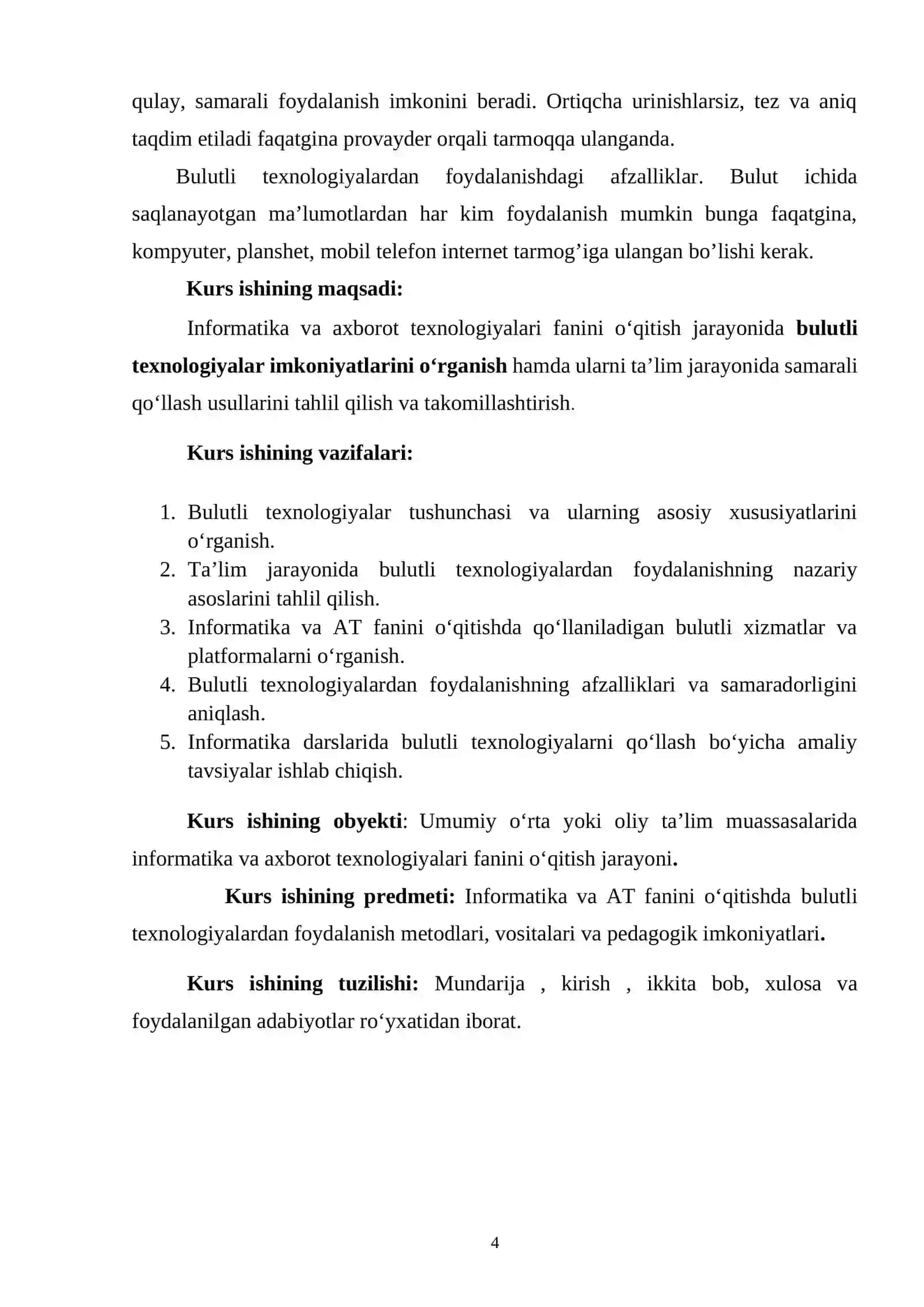 Informatikani o’qitish metodikasi 4