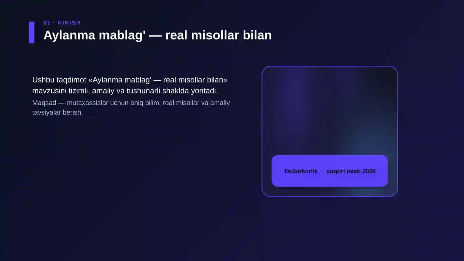 Aylanma mablag' — real misollar bilan 4