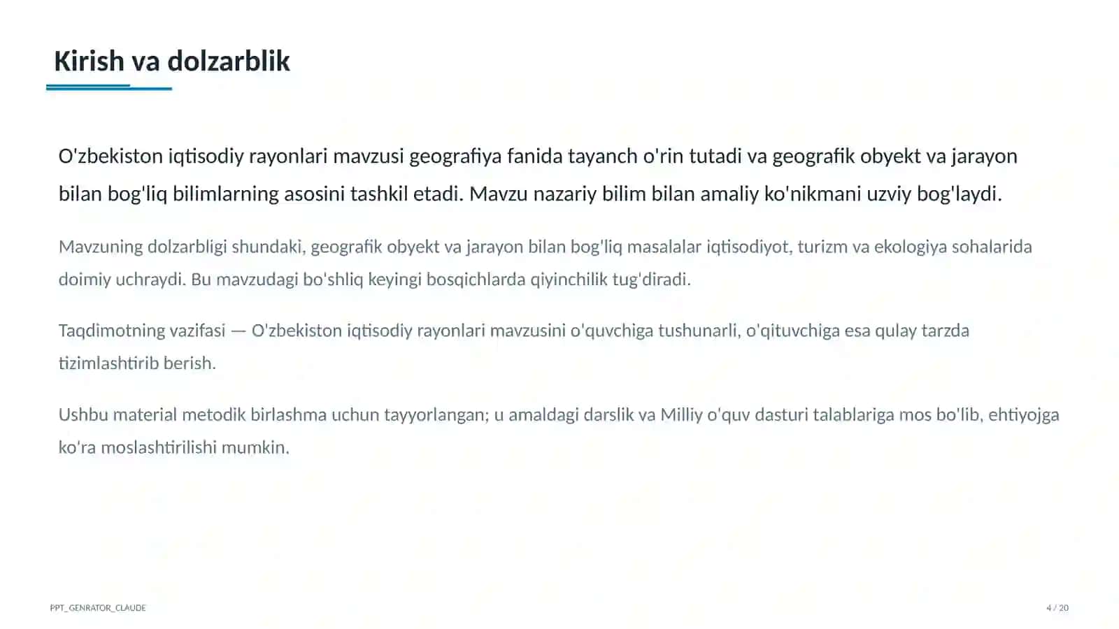 O'zbekiston iqtisodiy rayonlari (9-sinf) 4