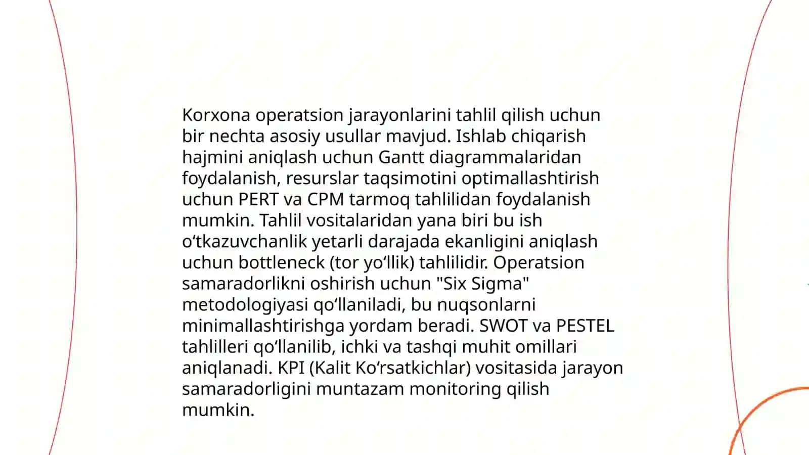 Korxona operatsion faoliyatining tahlili 4