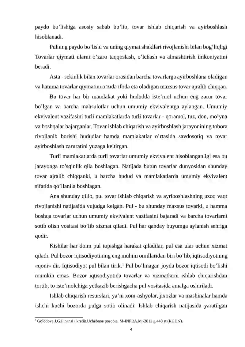 Pul Nazariyalari va Ularni Qarashlar 4