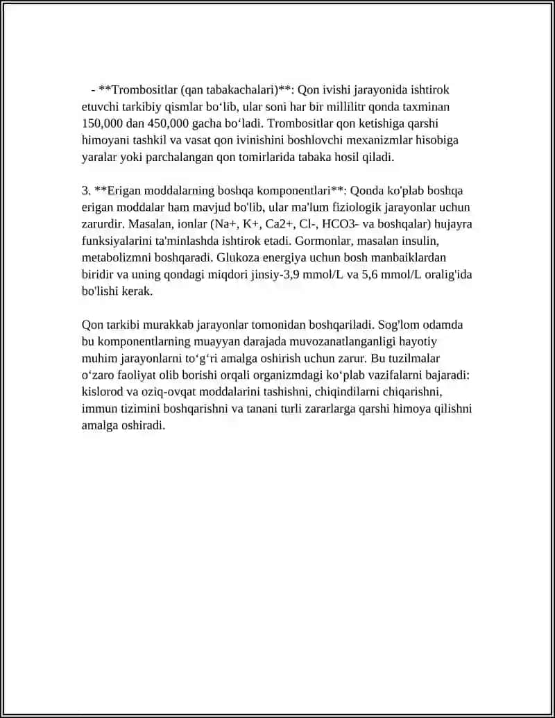 MUSTAQIL ISH Mavzu: QON FIZYALOGIYASI 4