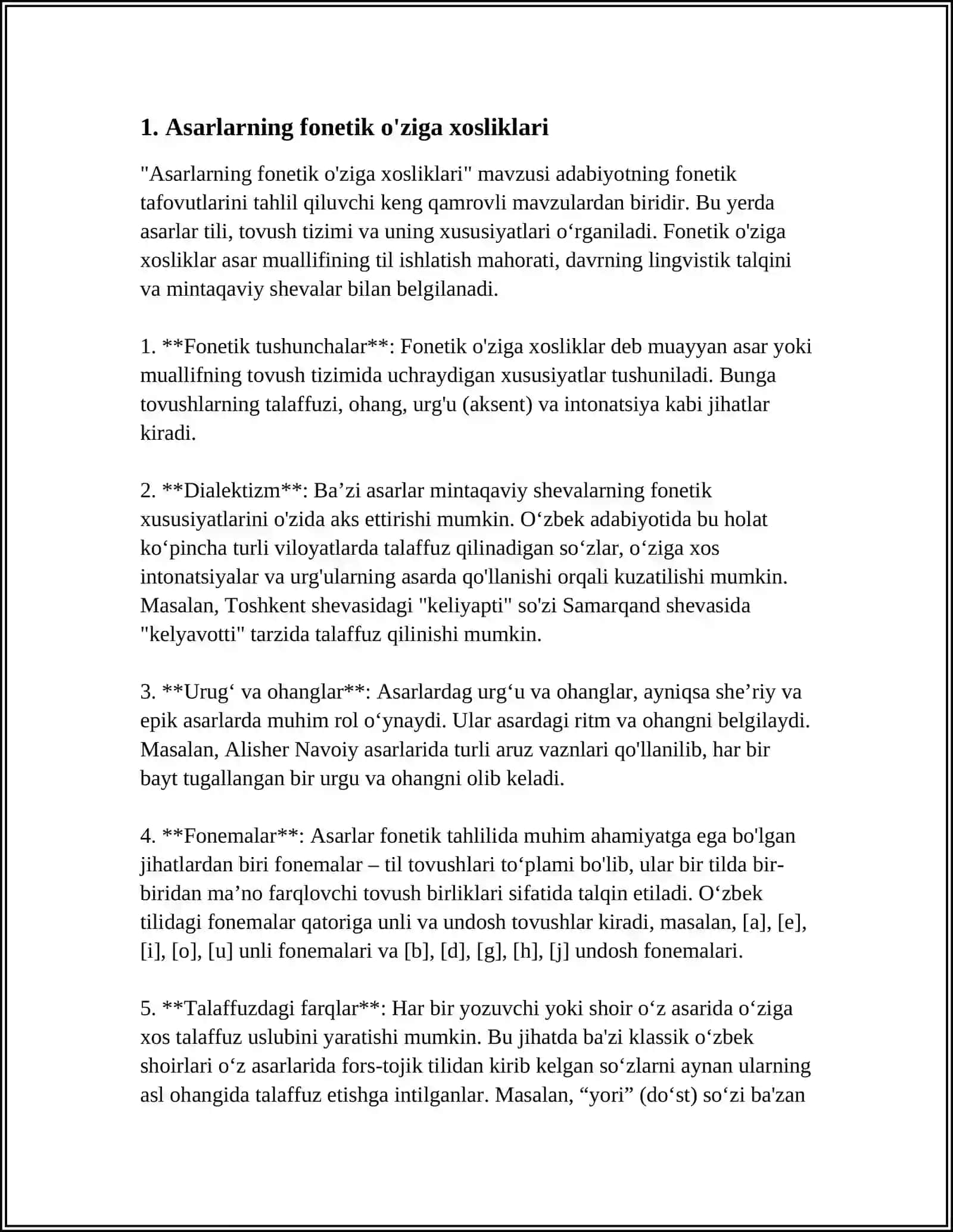 Asarlarning fonetik o'ziga xosliklari 4