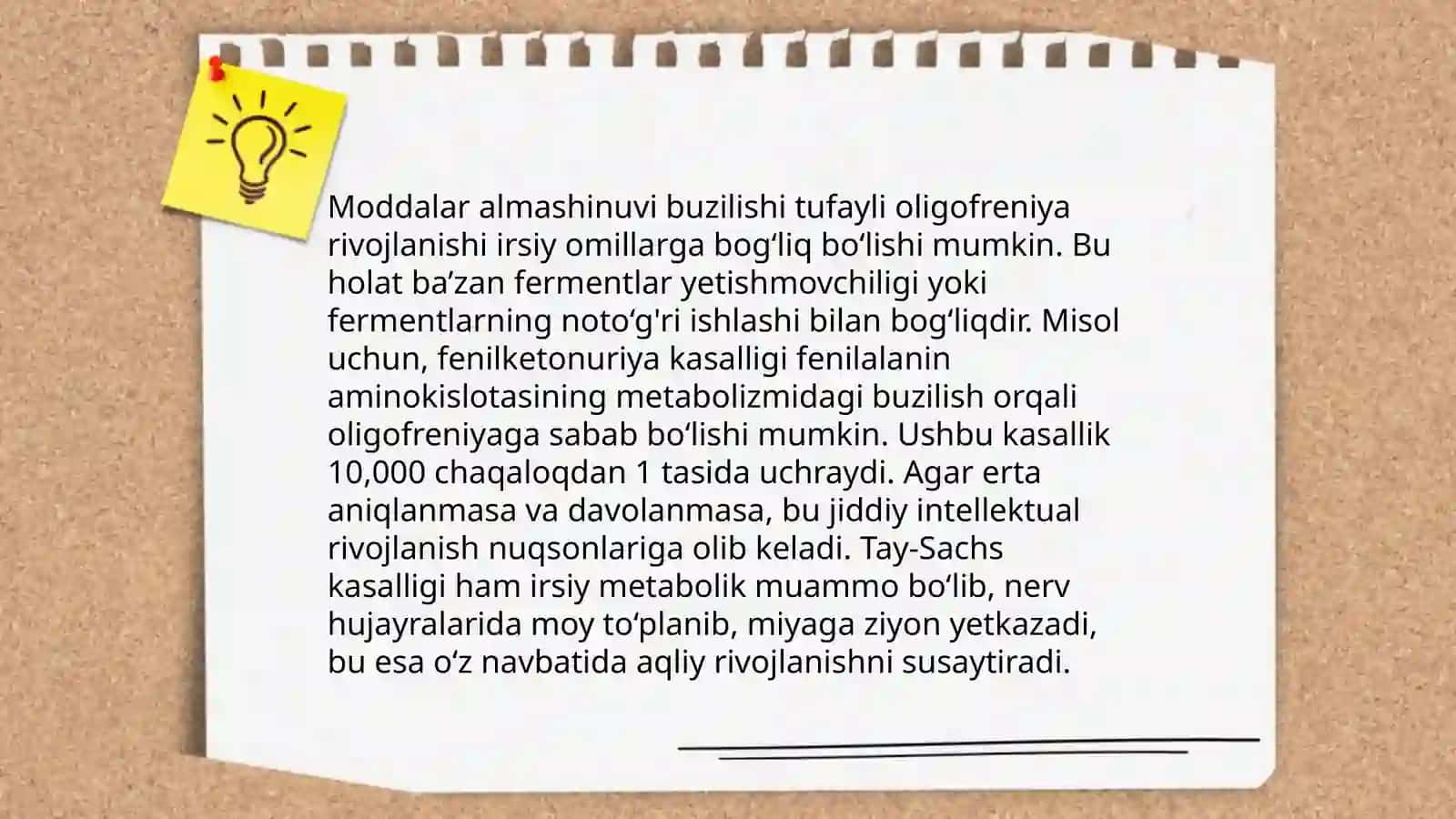 Moddalar almashinuvining buzilishi natijasida kelib chiqadigan oligrofriniya 4
