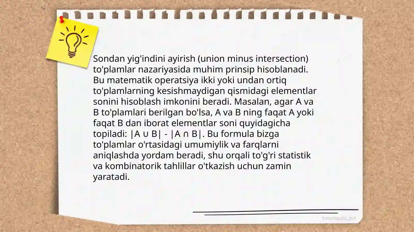 Yig'inidan sonni va sondan yig'indini ayirish qoidalarining to'plamlar nazariyasi bo'yicha ma'nosi 4
