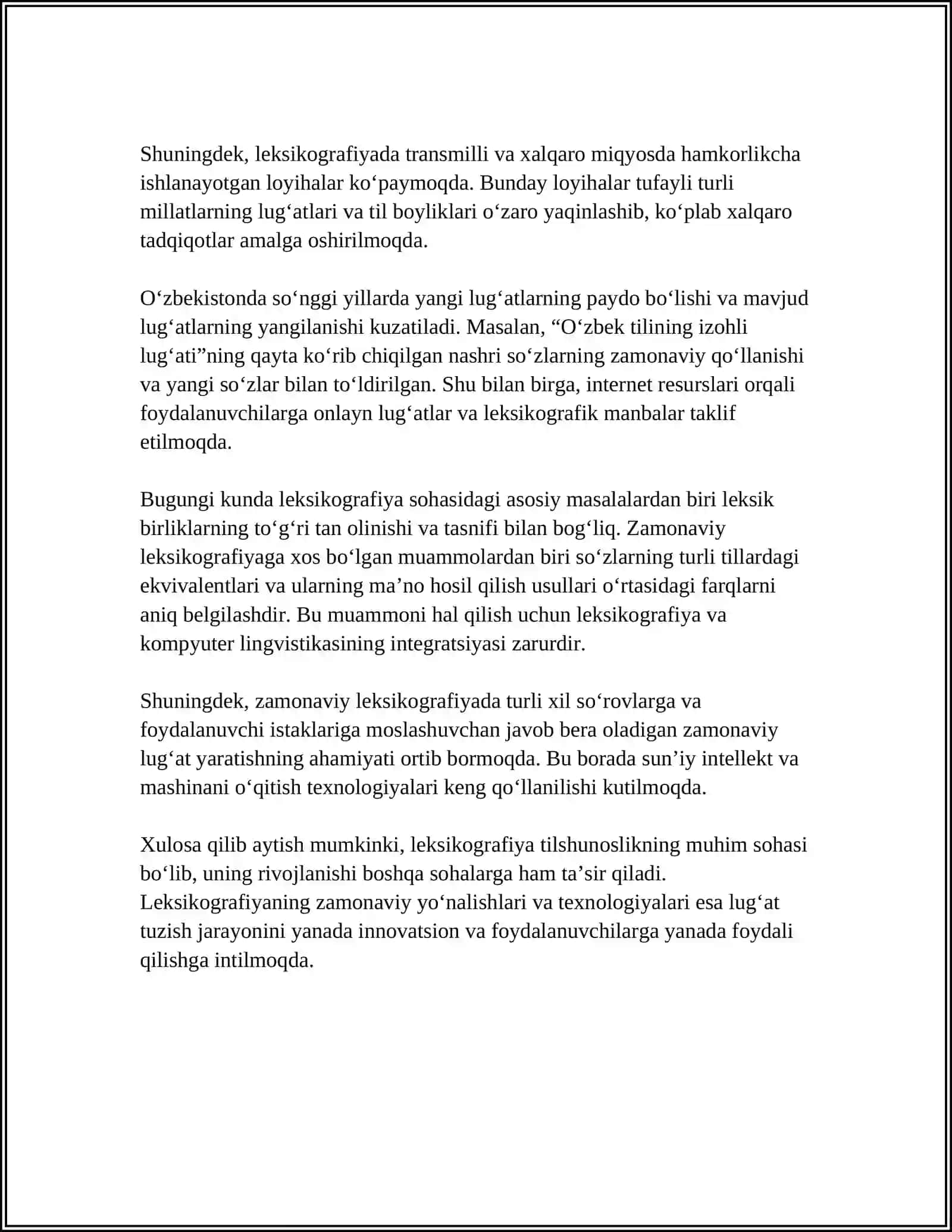 LEKSIKOGRAFIYA LUG'ATLAR VA ULARNING TIPLARI:ENSIKLOPEDIK VA LINGVISTIK LUG'ATLAR.BIR TILLI KO'P TILLI LINGVISTIK LUG'ATLAR.BIR TILLI LINGVISTIK LUG'ATLARNING TIPLARI 4