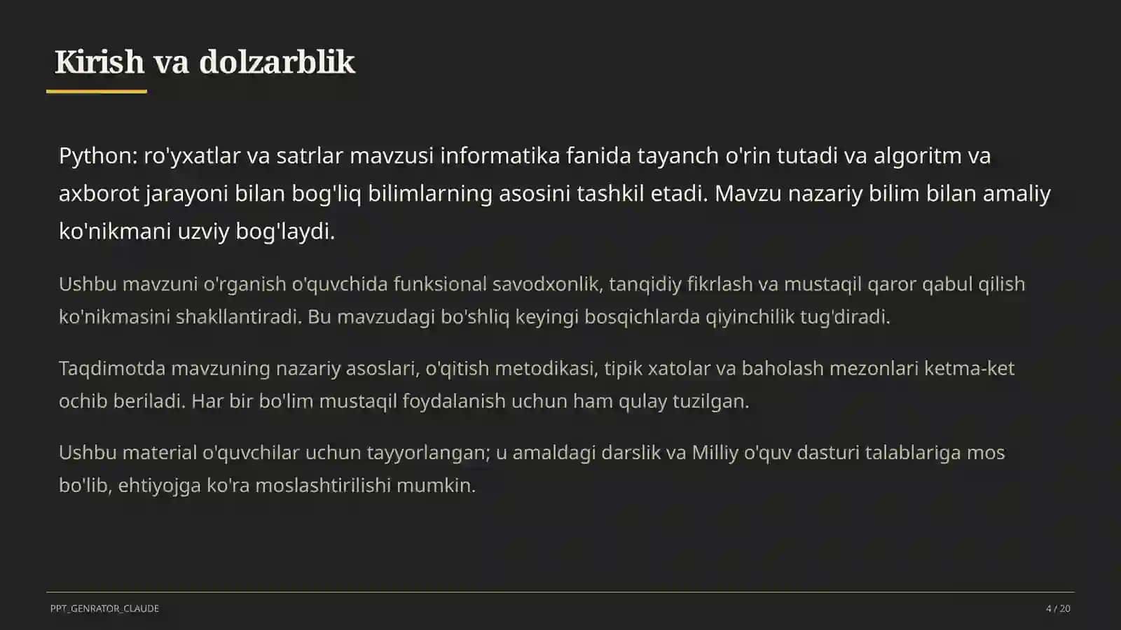 Informatika va axborot texnologiyalari (5–11) — o'quvchilar uchun 4