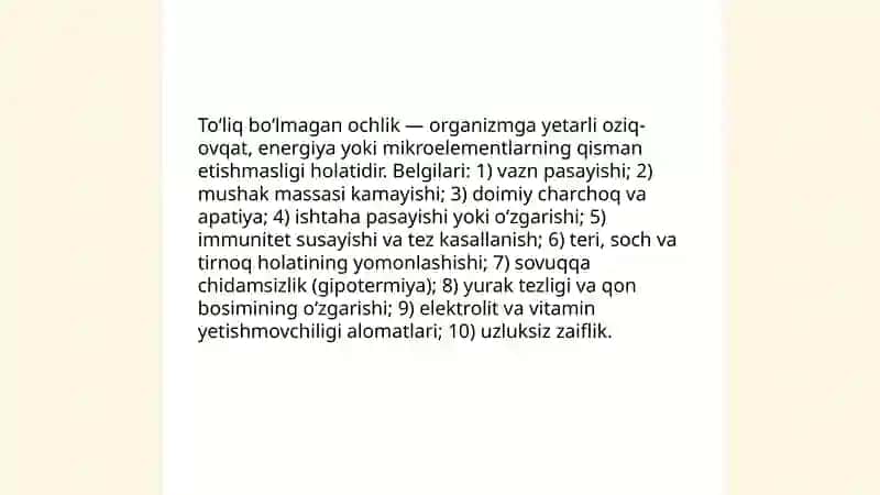To'liq va to'liq bo‘lmagan ochlik 4