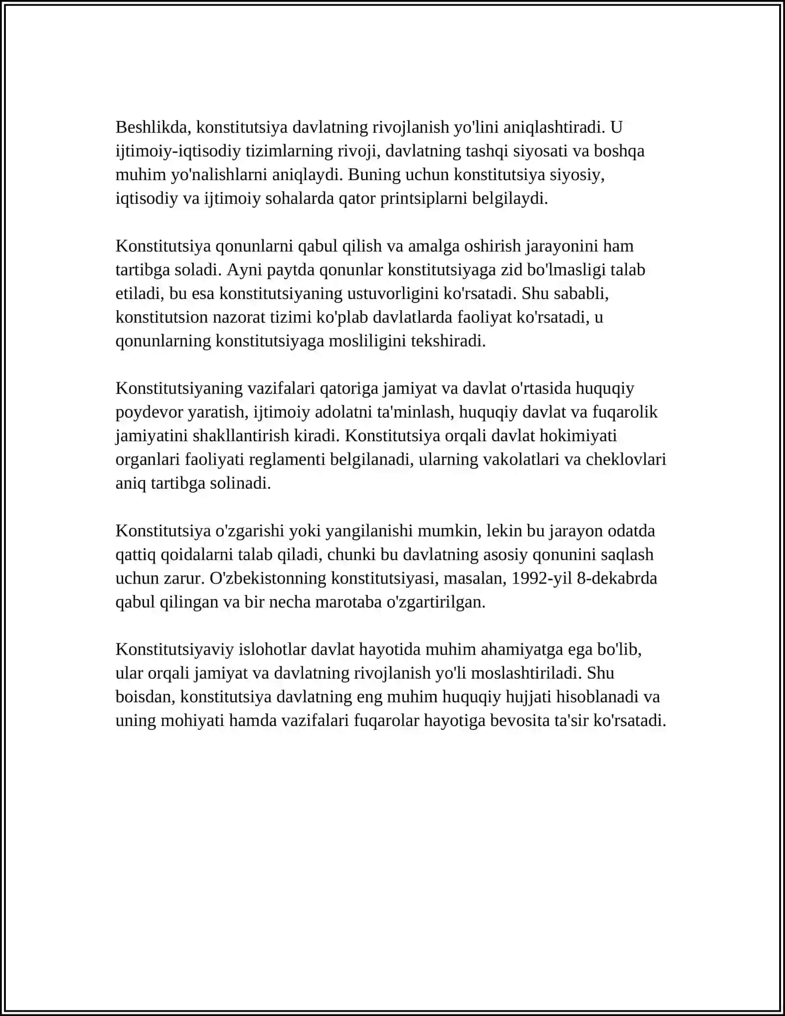 OʻZBEKISTON RESPUBLIKASI KONSTITUTSIYASI TUSHUNCHALARI 4